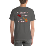 Fire Brand Gear unisex tee shirt in asphalt grey (M-3XL) Fighting Fire With Fire (Drip torch) 