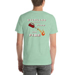 Fire Brand Gear unisex tee shirt in heather prism mint (M-3XL) Fighting Fire With Fire (Drip torch) 