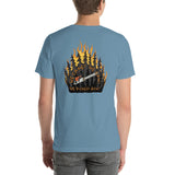 Fire Brand Gear unisex tee shirt in steel blue (M-3XL) We Came! We Saw! We Kicked Ash!